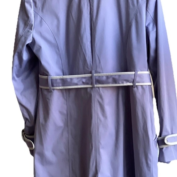 Vintage Y2K Medium ESPIRIT Lavender Lilac White Trim Cotton Blend Trench Coat - Picture 3 of 8